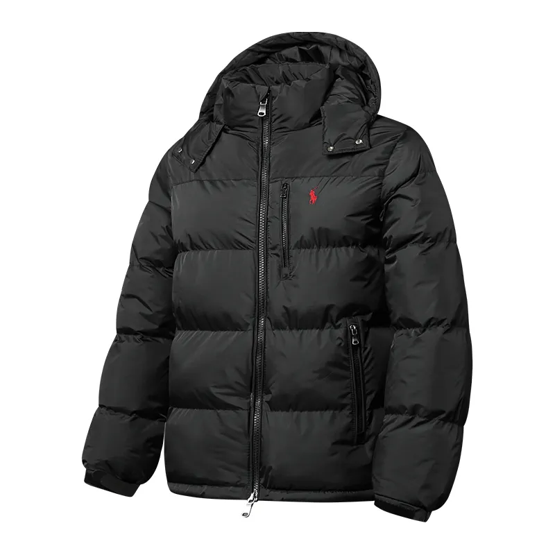 P320 Ralpah Lauren/ Ralph Lauren embroidered small logo stand collar hooded cotton jacket, casual style for men and women. Color: black, gray, navy blue, navy blue. Size: M L XL XXL